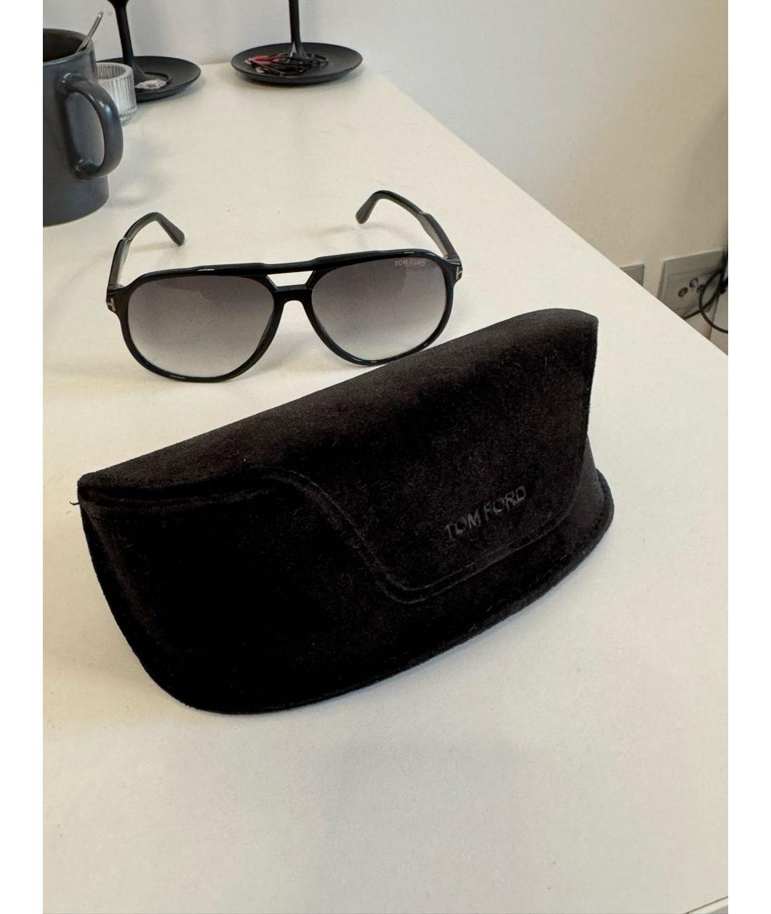 TOM FORD Черные пластиковые солнцезащитные очки, фото 4