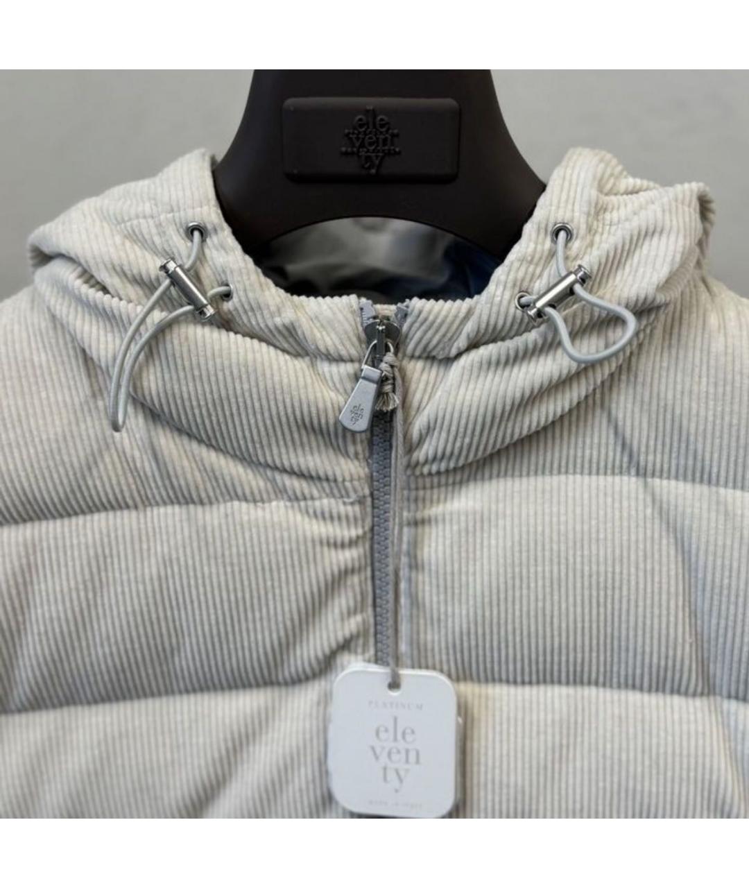 ELEVENTY Белый хлопковый пуховик, фото 3