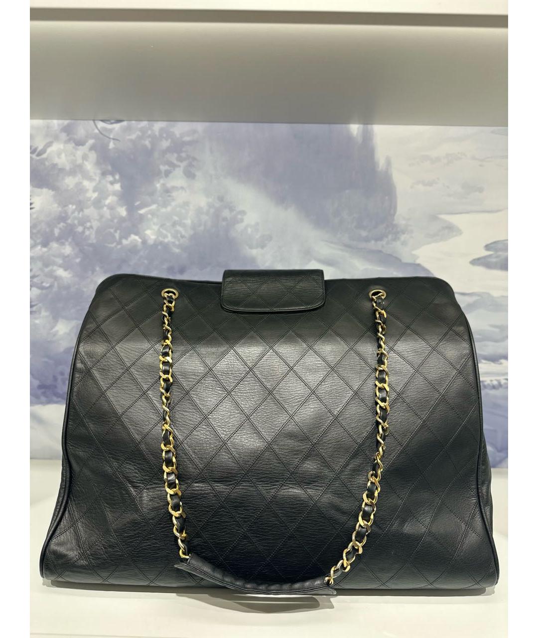 CHANEL Черная кожаная сумка тоут, фото 3