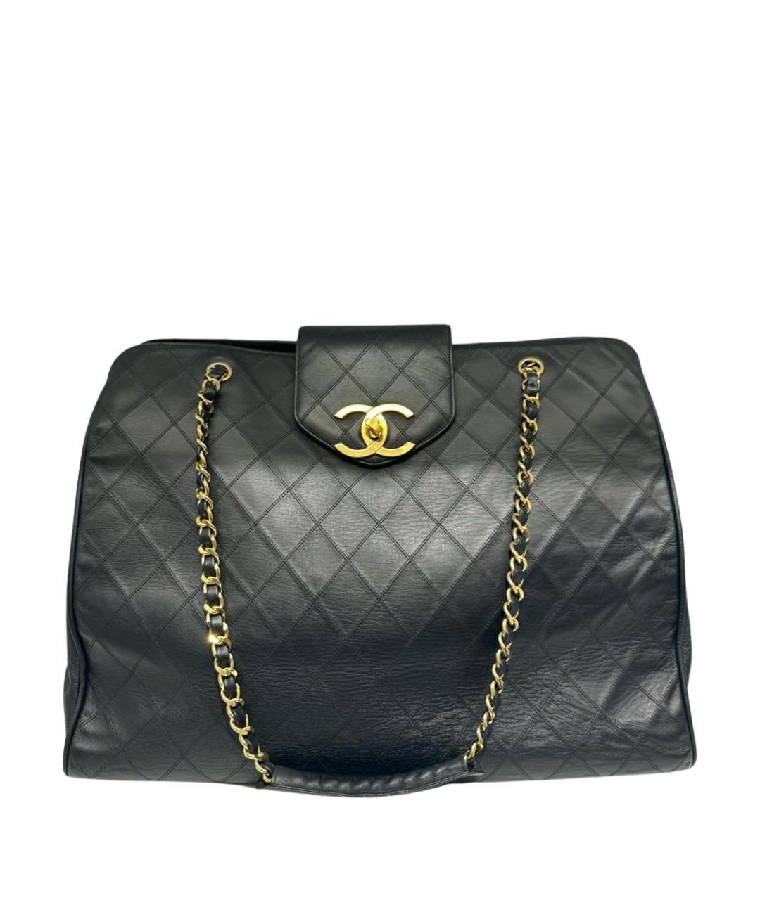 CHANEL Черная кожаная сумка тоут, фото 1