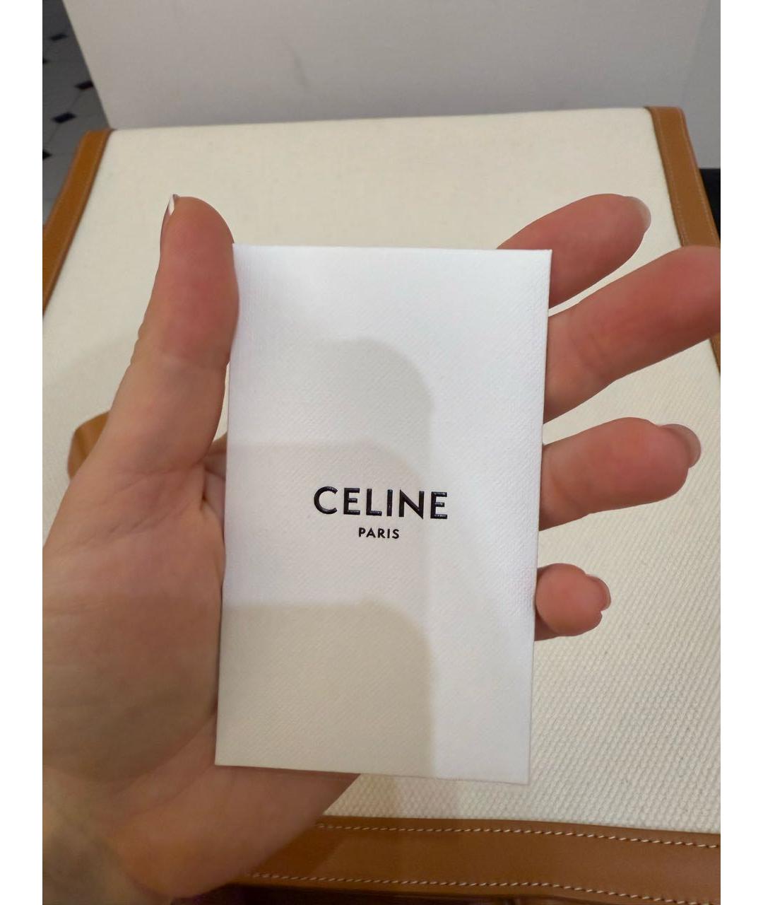 CELINE Бежевая кожаная сумка с короткими ручками, фото 6