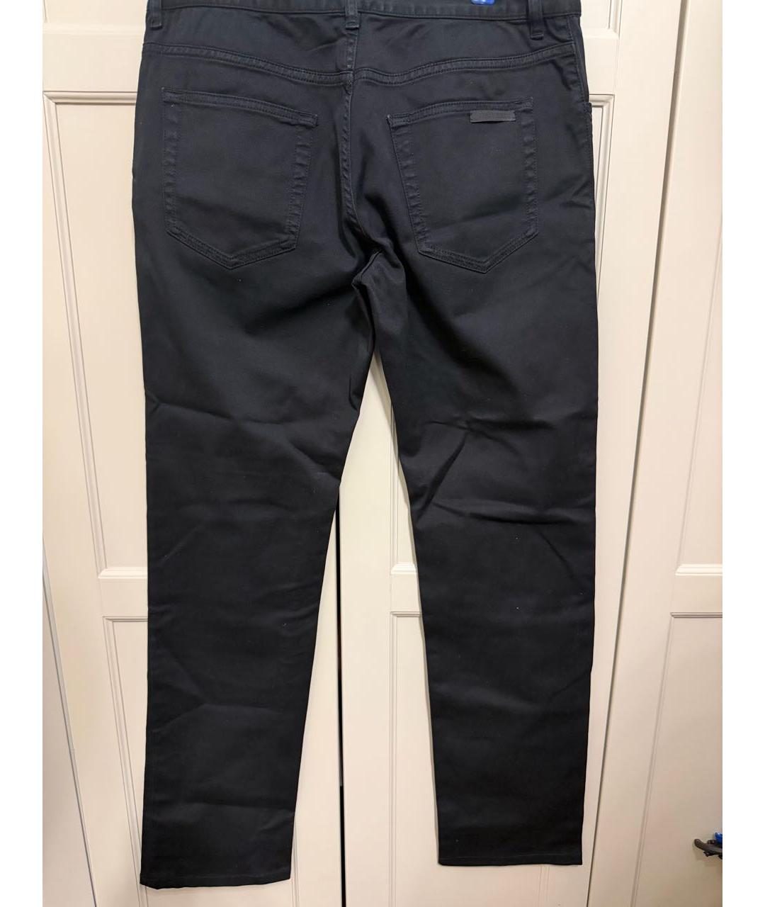 PRADA Черные хлопко-эластановые прямые джинсы, фото 2