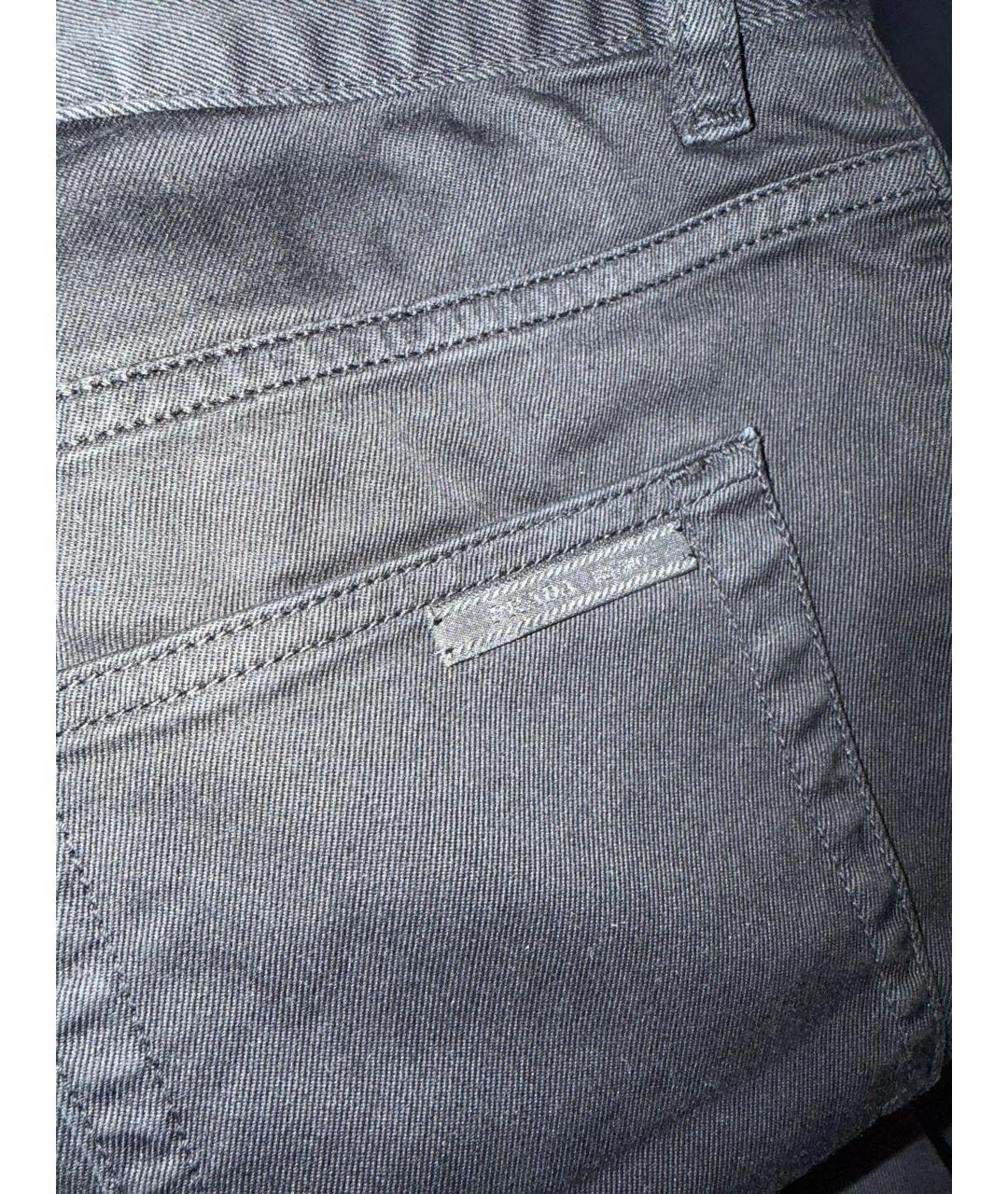 PRADA Черные хлопко-эластановые прямые джинсы, фото 3