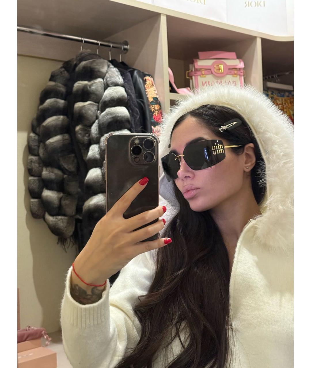 MIU MIU Коричневые пластиковые солнцезащитные очки, фото 7