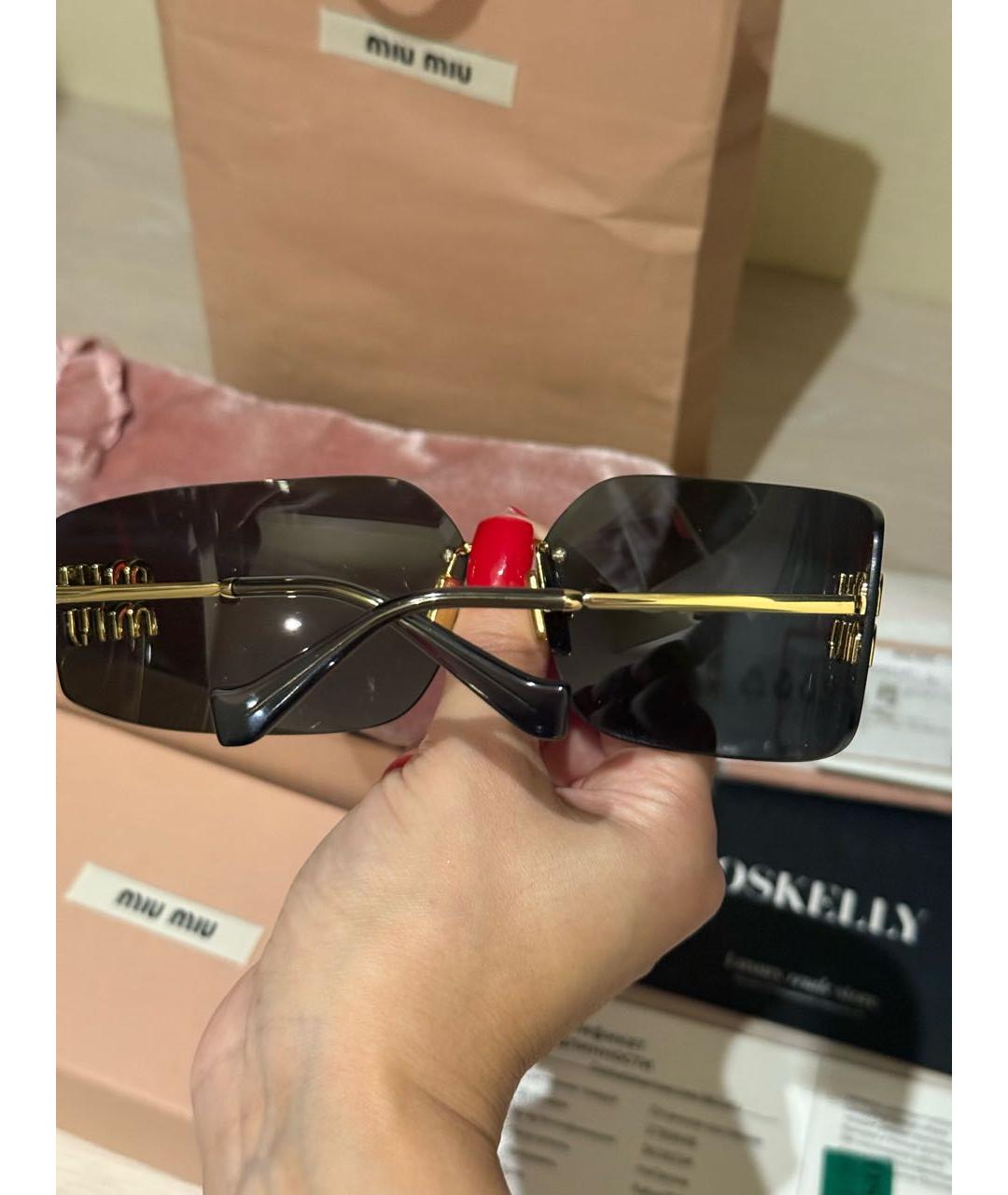 MIU MIU Коричневые пластиковые солнцезащитные очки, фото 5