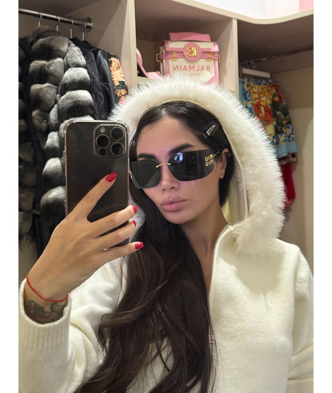 MIU MIU Коричневые пластиковые солнцезащитные очки, фото 6