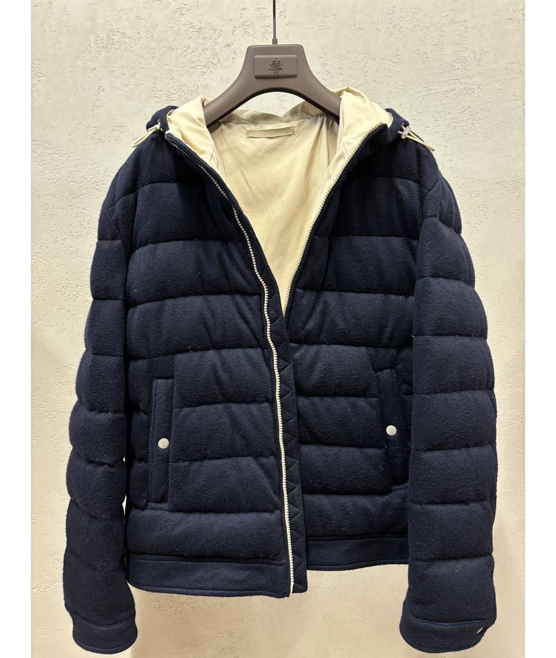 ELEVENTY Темно-синий кашемировый пуховик, фото 4