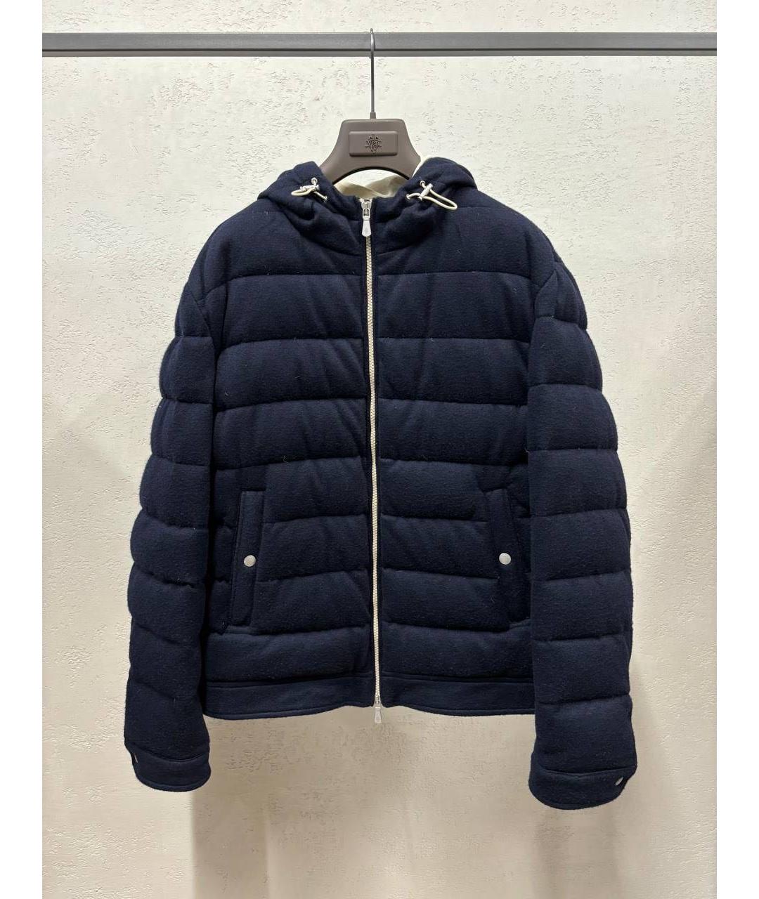 ELEVENTY Темно-синий кашемировый пуховик, фото 5