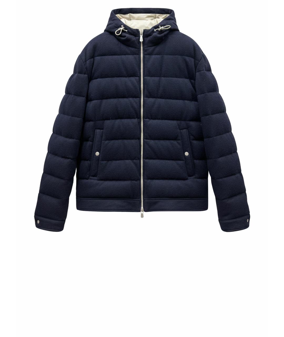 ELEVENTY Темно-синий кашемировый пуховик, фото 1