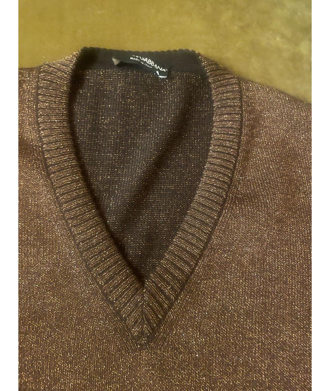 DOLCE&GABBANA Коричневый шерстяной джемпер / свитер, фото 2