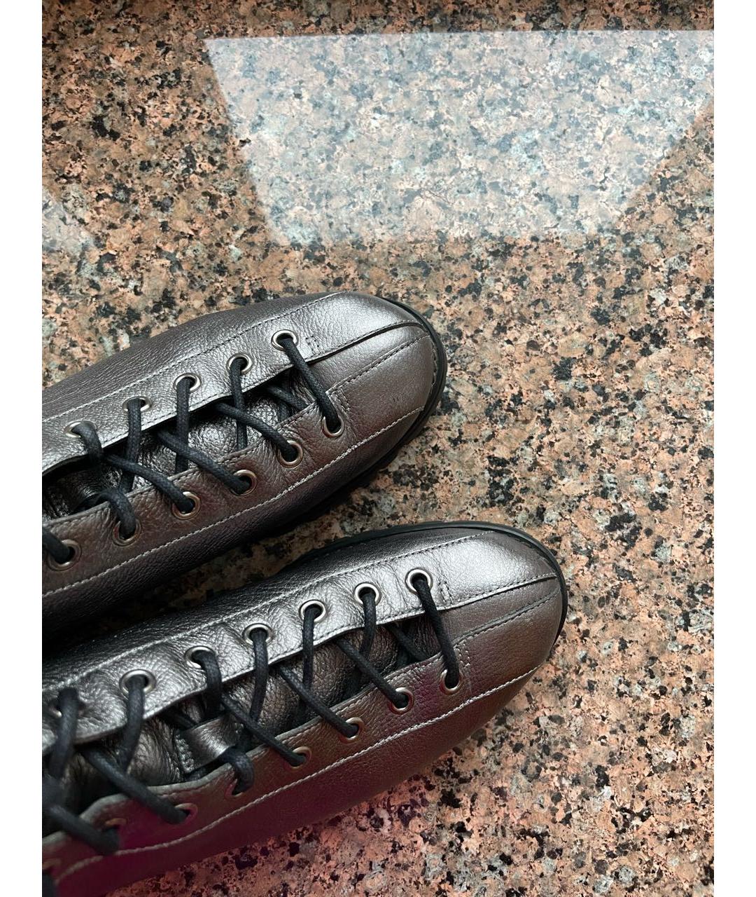 JIMMY CHOO Серебряные кожаные ботинки, фото 6