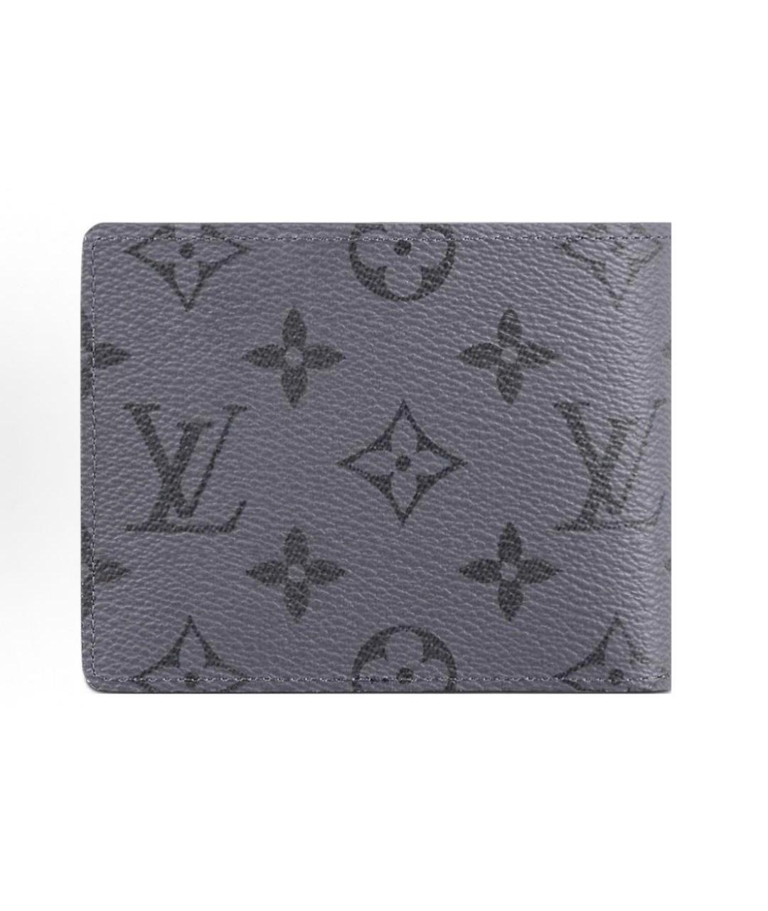 LOUIS VUITTON Серый кожаный кошелек, фото 3