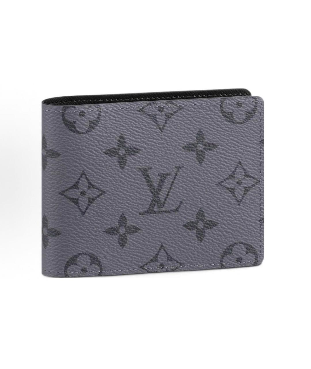 LOUIS VUITTON Серый кожаный кошелек, фото 5