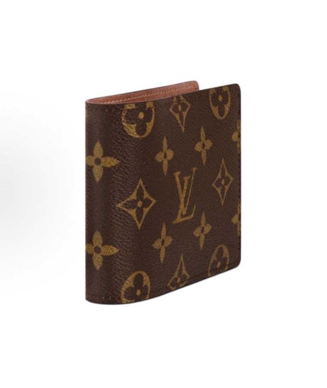 LOUIS VUITTON Коричневый кожаный кошелек, фото 2