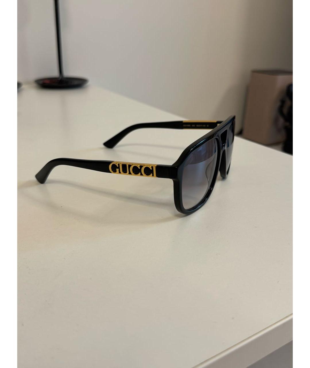 GUCCI Черные пластиковые солнцезащитные очки, фото 2