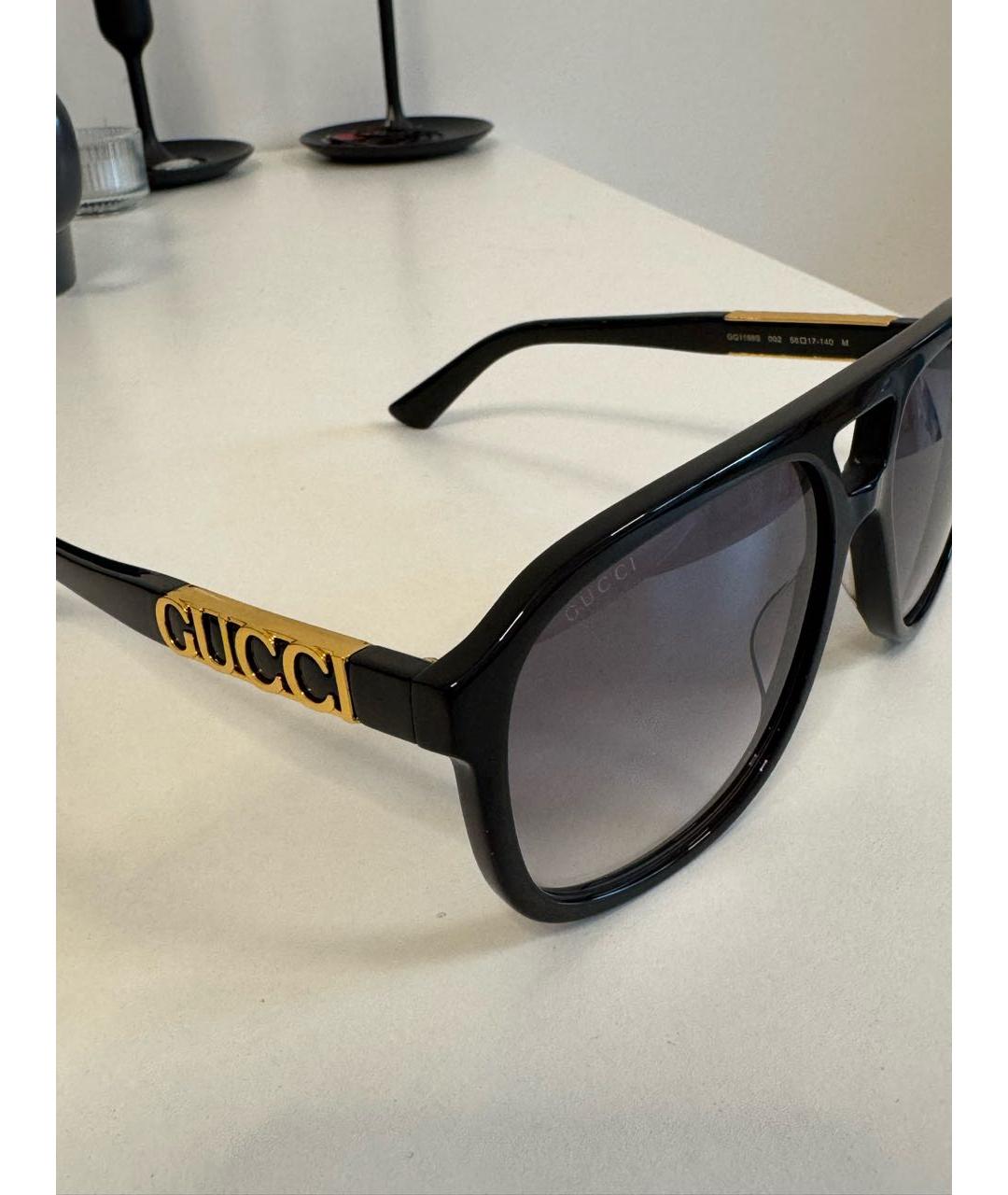 GUCCI Черные пластиковые солнцезащитные очки, фото 3