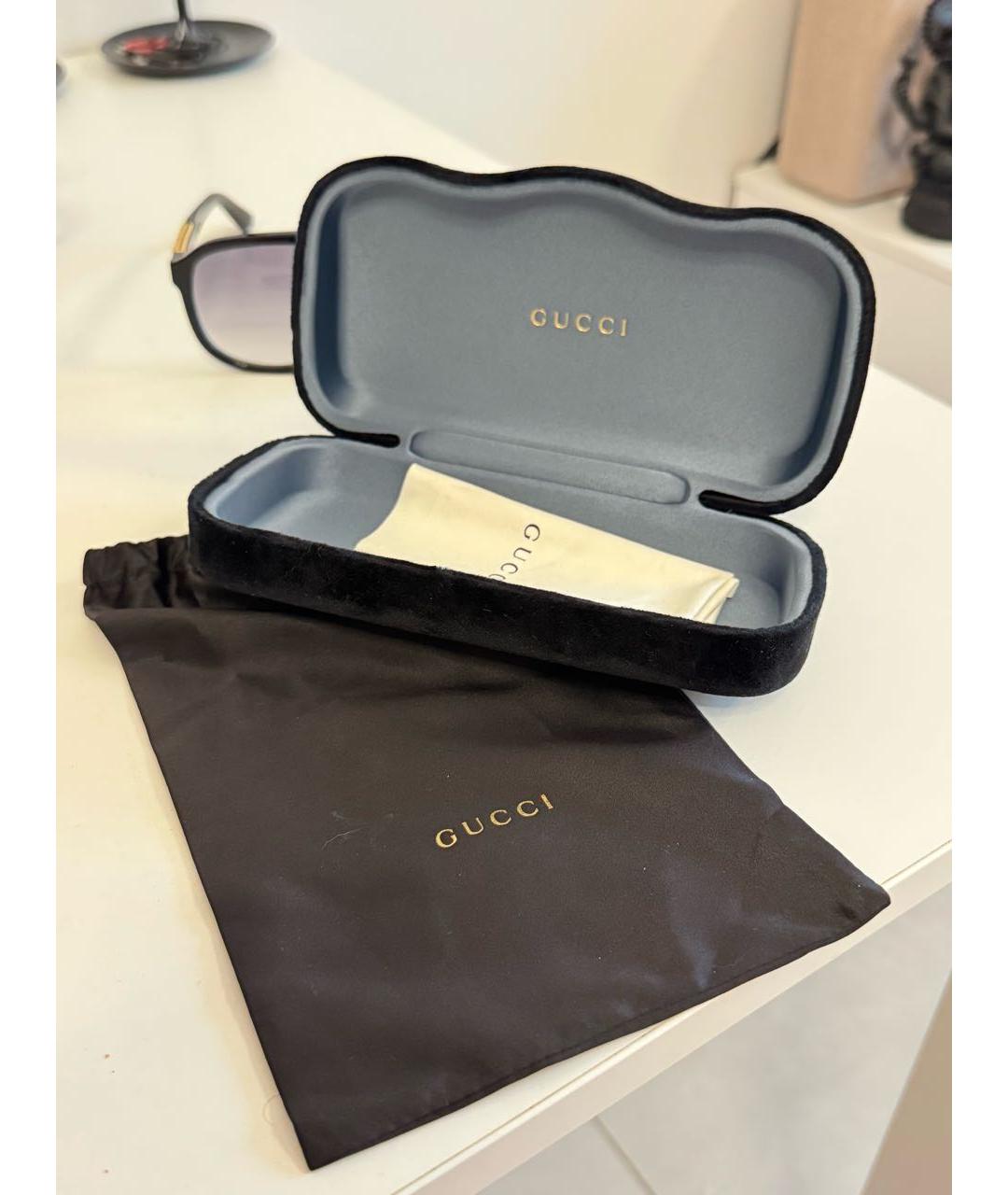 GUCCI Черные пластиковые солнцезащитные очки, фото 4