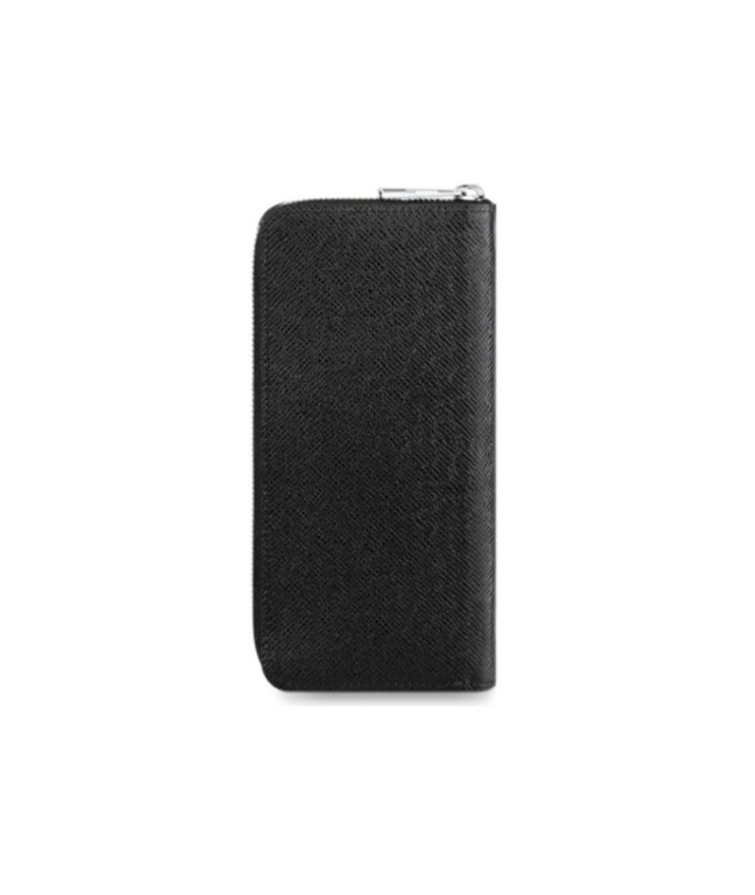 LOUIS VUITTON Черный кожаный кошелек, фото 3