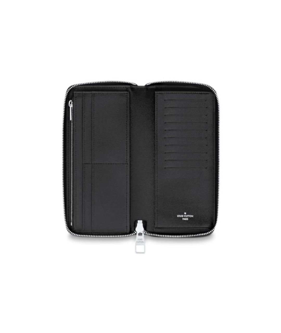 LOUIS VUITTON Черный кожаный кошелек, фото 4