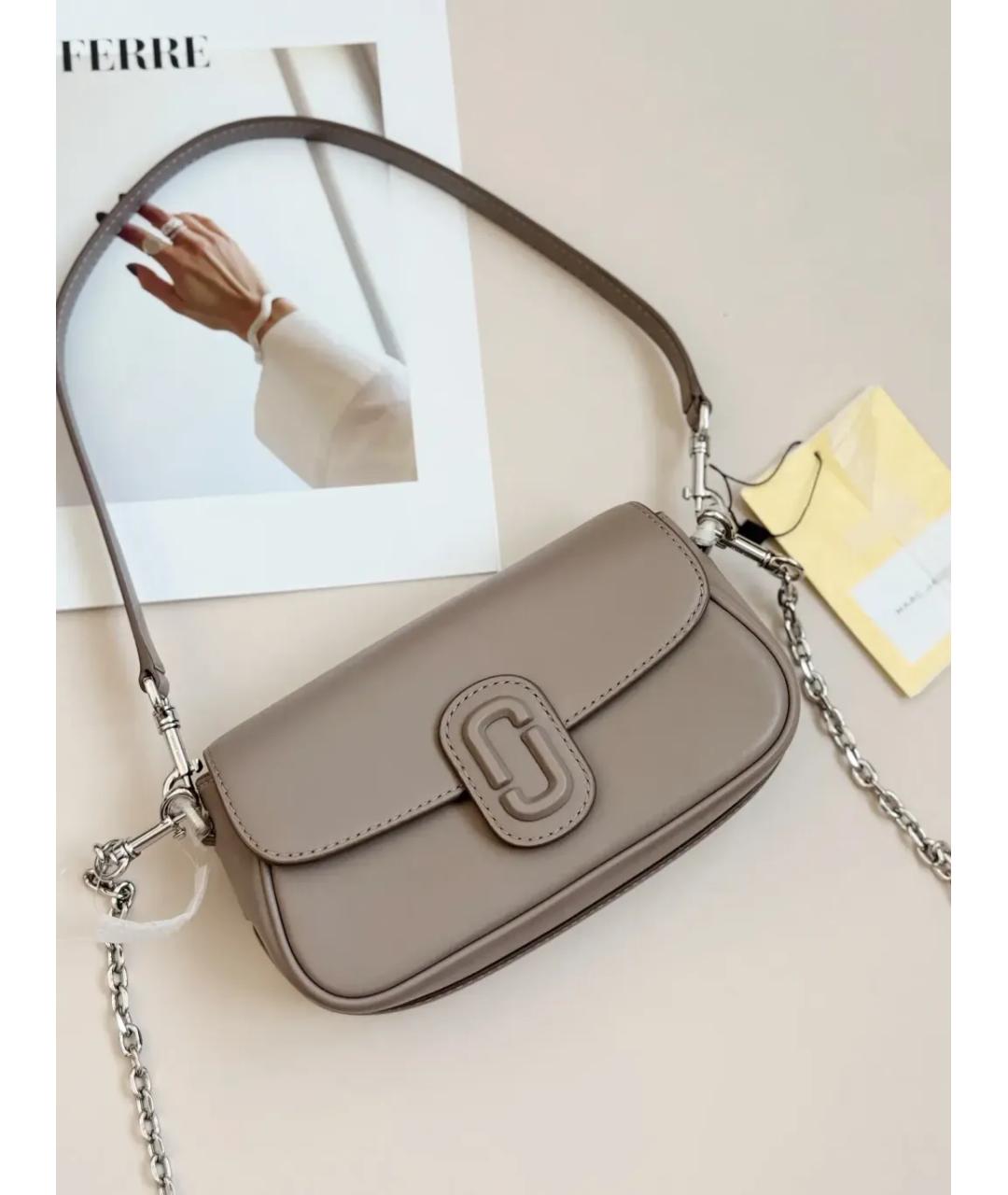 MARC JACOBS Серая кожаная сумка через плечо, фото 2