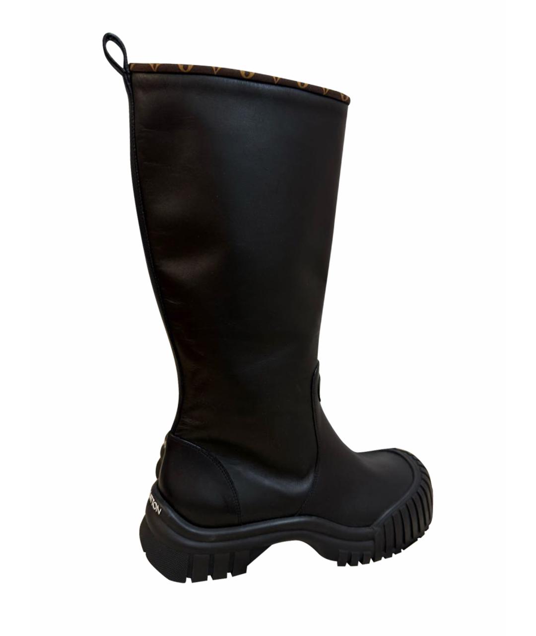 LOUIS VUITTON Черные кожаные сапоги, фото 1