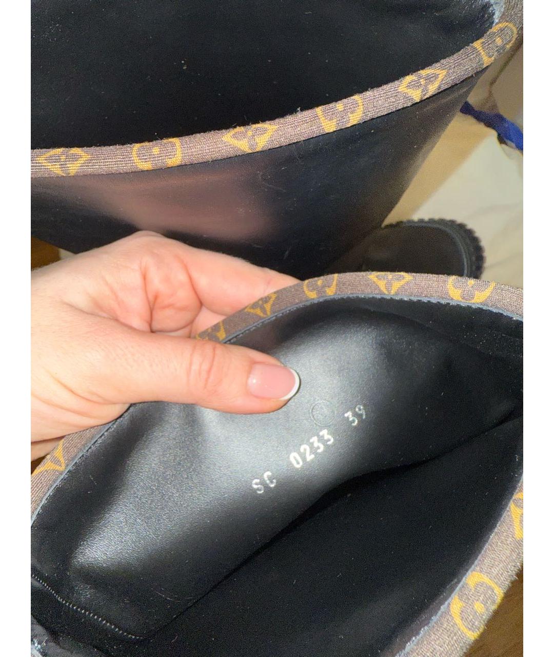 LOUIS VUITTON Черные кожаные сапоги, фото 8
