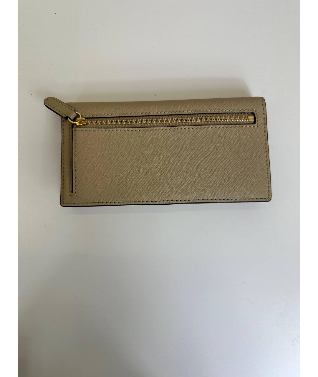 RALPH LAUREN Бежевый кожаный кошелек, фото 3