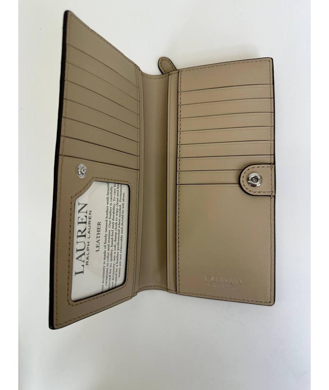 RALPH LAUREN Бежевый кожаный кошелек, фото 4