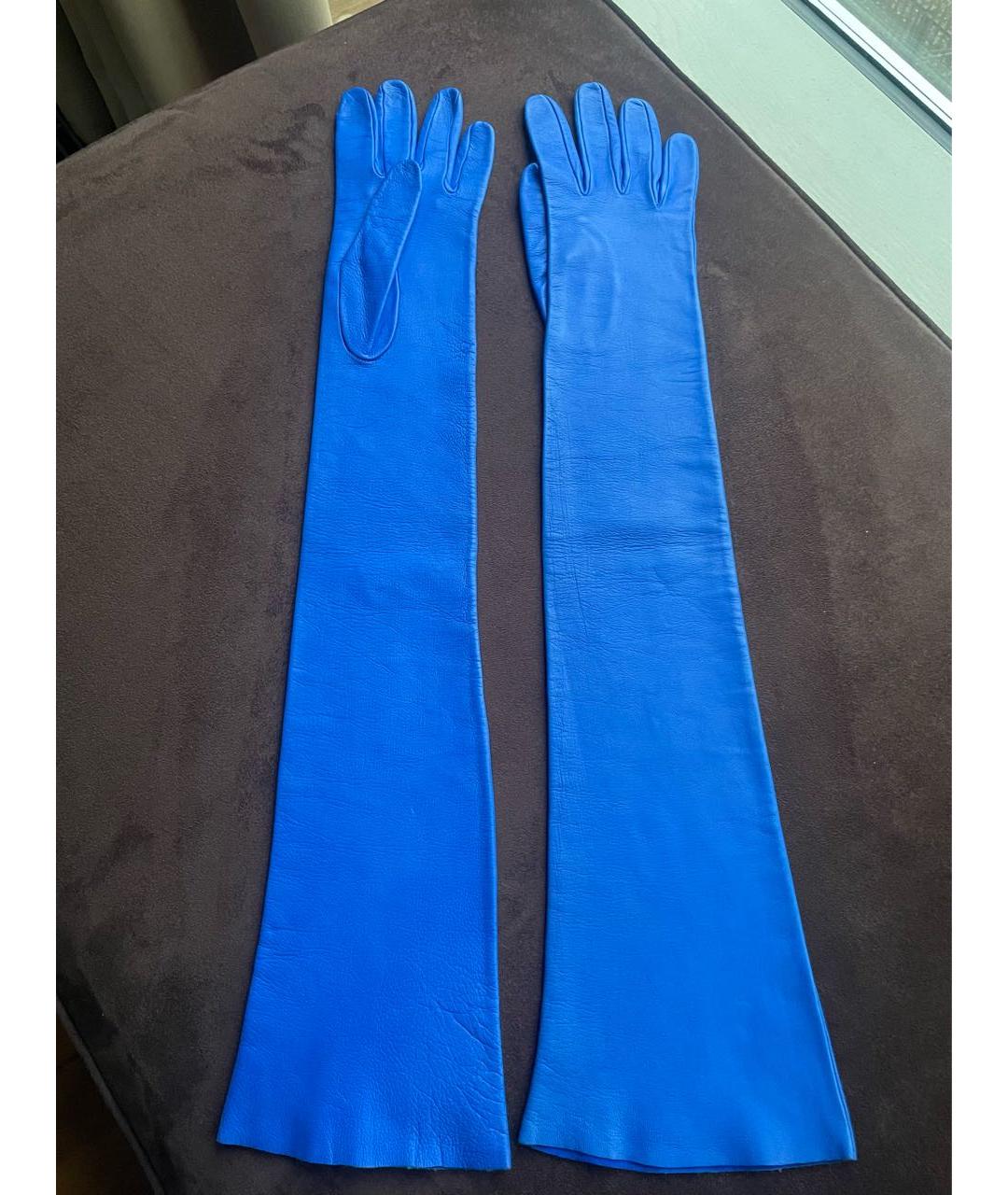 ALEXANDER TEREKHOV Синие кожаные перчатки, фото 8