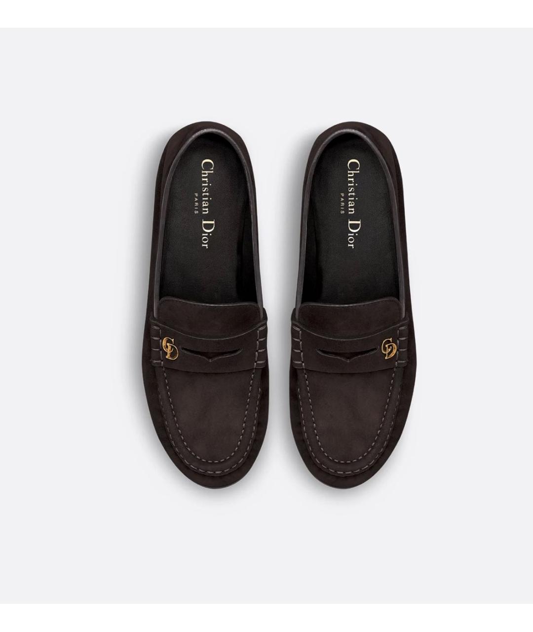 CHRISTIAN DIOR Коричневые замшевые лоферы, фото 2