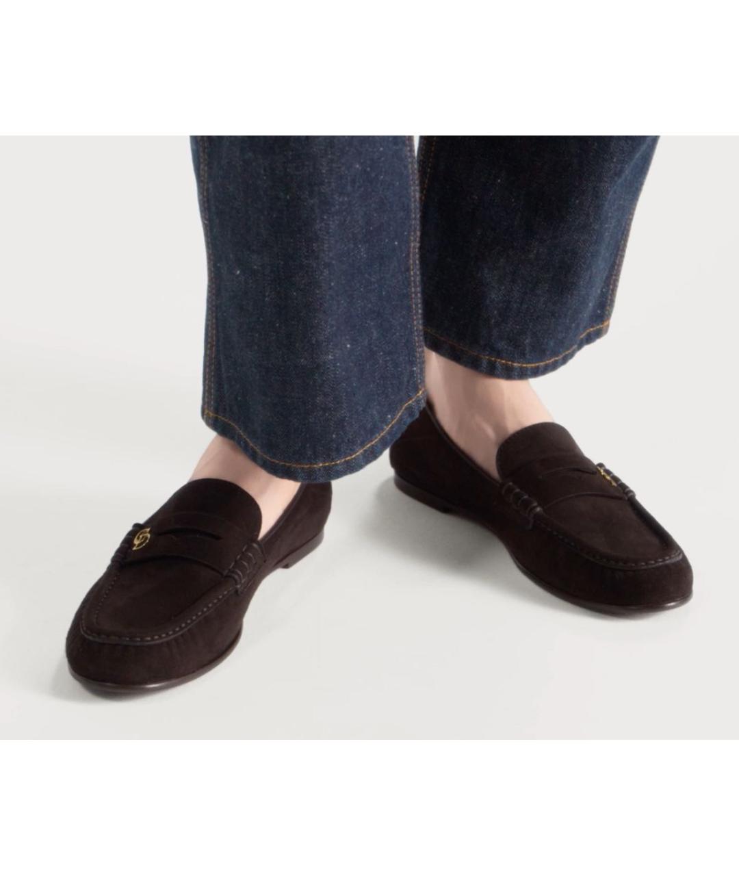 CHRISTIAN DIOR Коричневые замшевые лоферы, фото 6