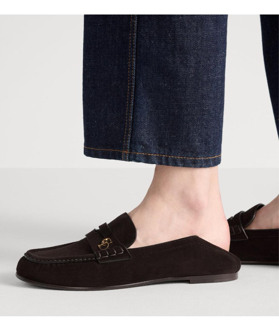 CHRISTIAN DIOR Коричневые замшевые лоферы, фото 5