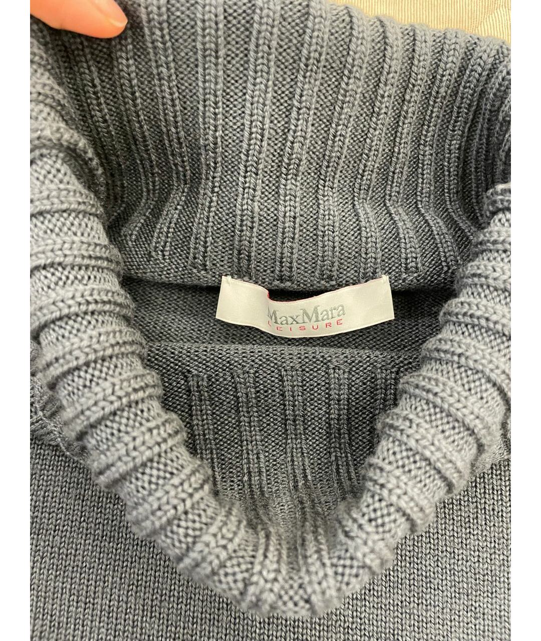 MAX MARA Антрацитовый шерстяной джемпер / свитер, фото 3