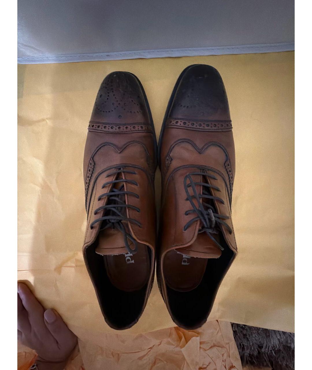 PRADA Коричневые кожаные туфли, фото 3
