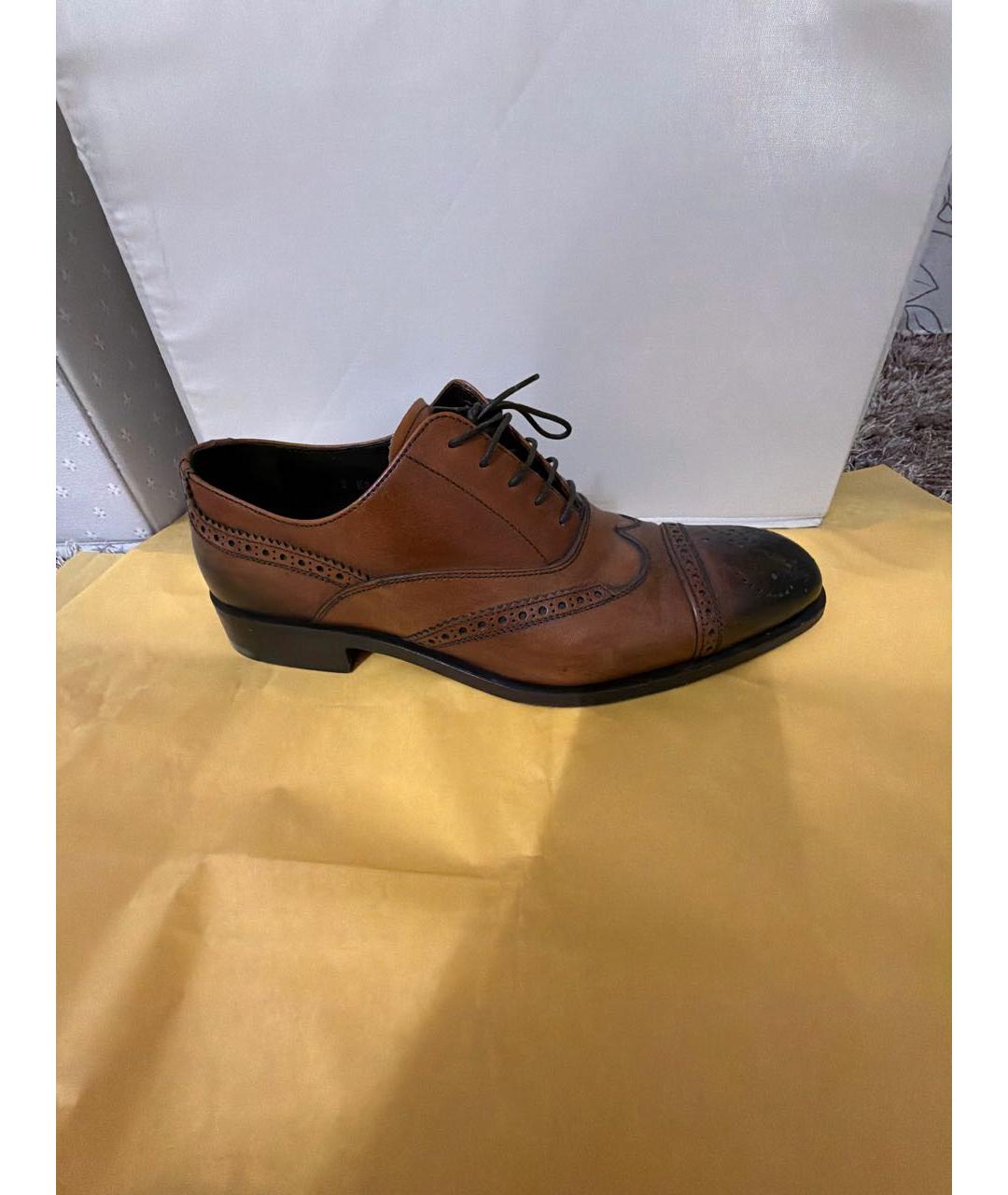 PRADA Коричневые кожаные туфли, фото 6