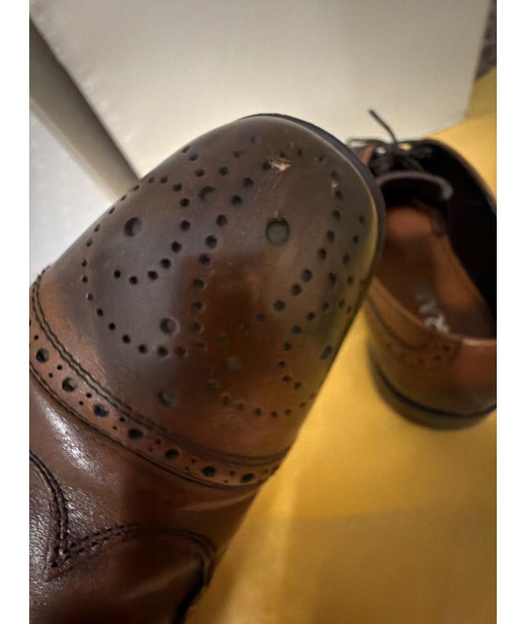 PRADA Коричневые кожаные туфли, фото 5