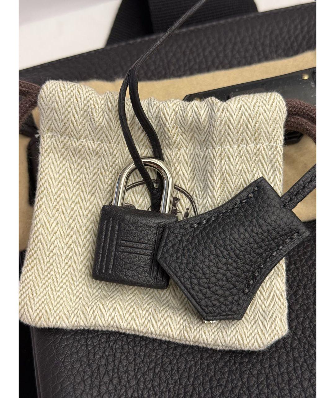 HERMES Черная кожаная сумка на плечо, фото 5