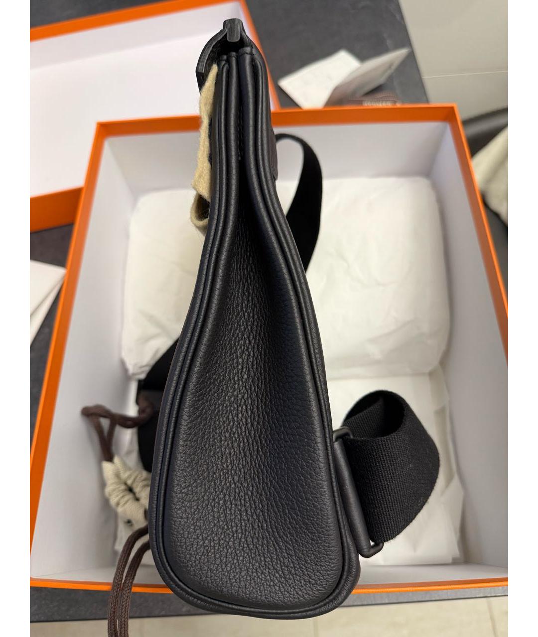 HERMES Черная кожаная сумка на плечо, фото 6