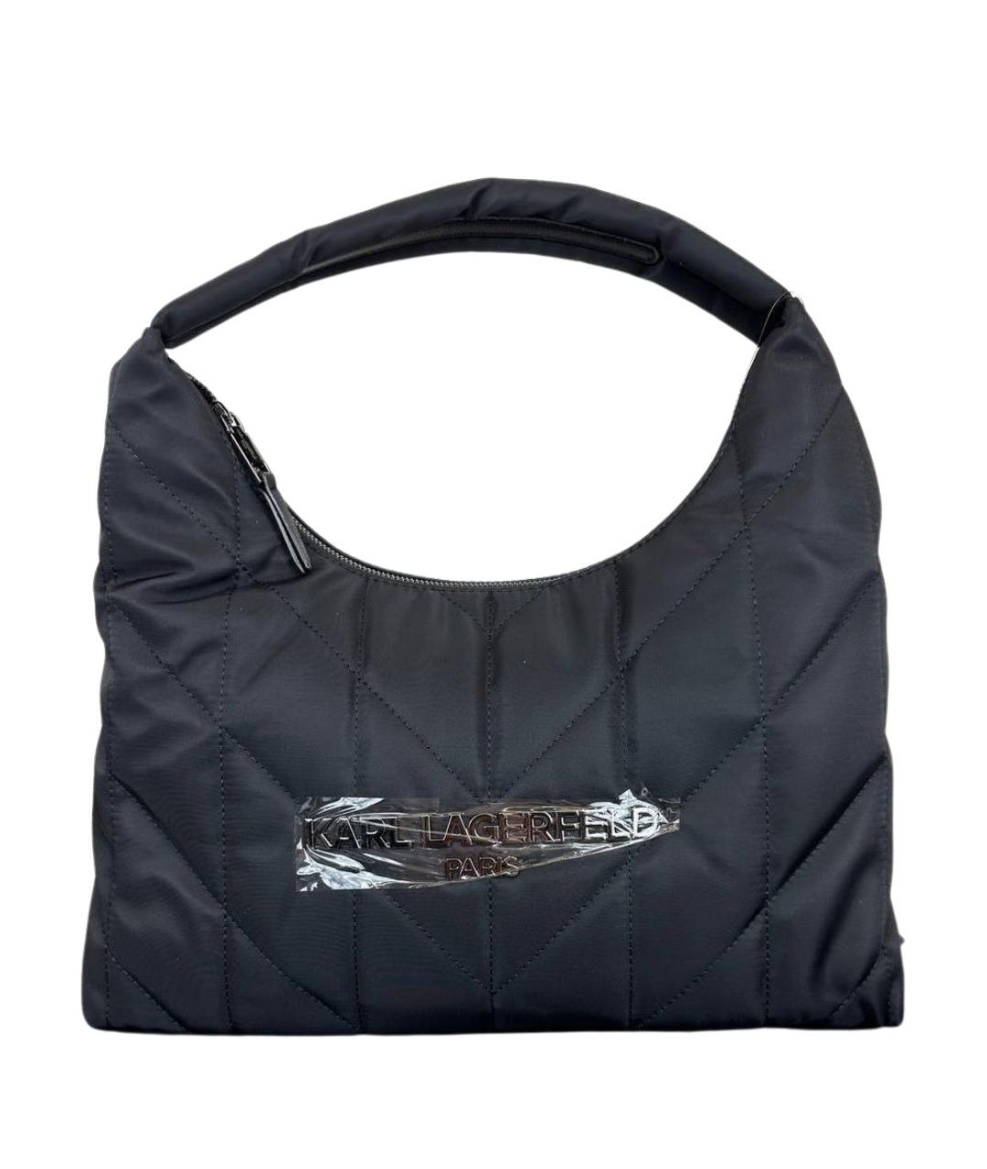 KARL LAGERFELD Черная синтетическая сумка с короткими ручками, фото 1