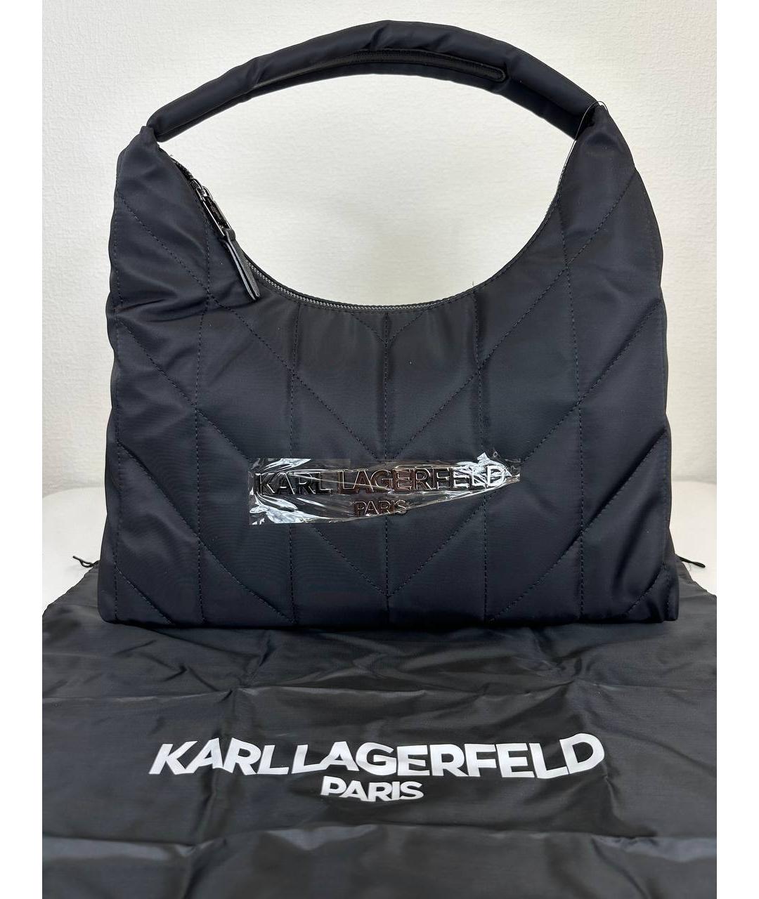 KARL LAGERFELD Черная синтетическая сумка с короткими ручками, фото 5