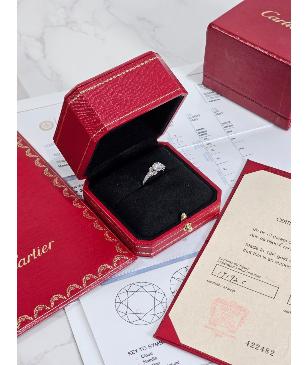 CARTIER Серебряное платиновое кольцо, фото 4