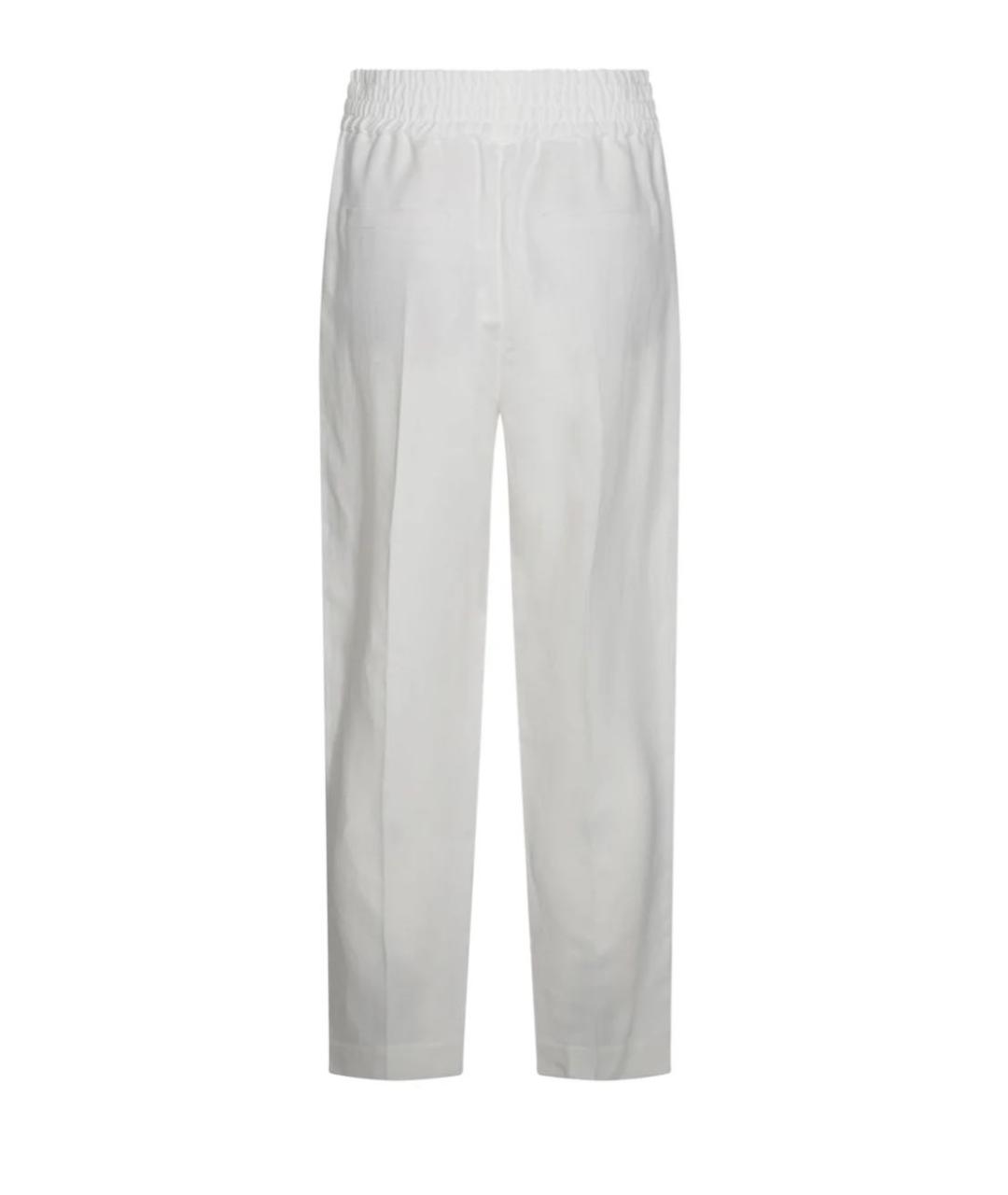 BRUNELLO CUCINELLI Белые льняные прямые брюки, фото 2