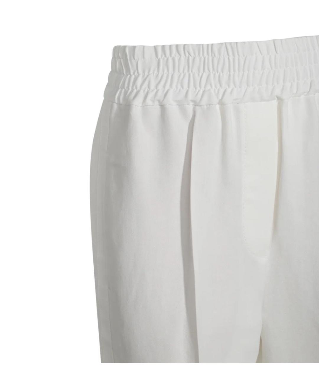 BRUNELLO CUCINELLI Белые льняные прямые брюки, фото 3