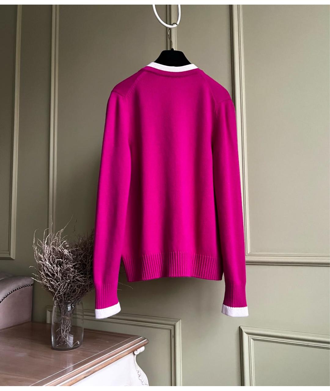 CHANEL Фуксия кашемировый джемпер / свитер, фото 6