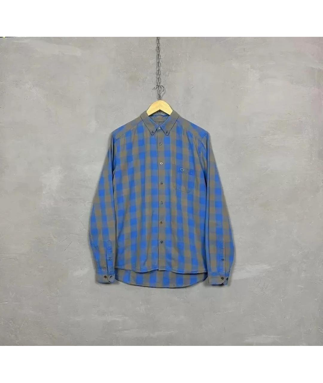 LACOSTE Синяя хлопковая кэжуал рубашка, фото 8