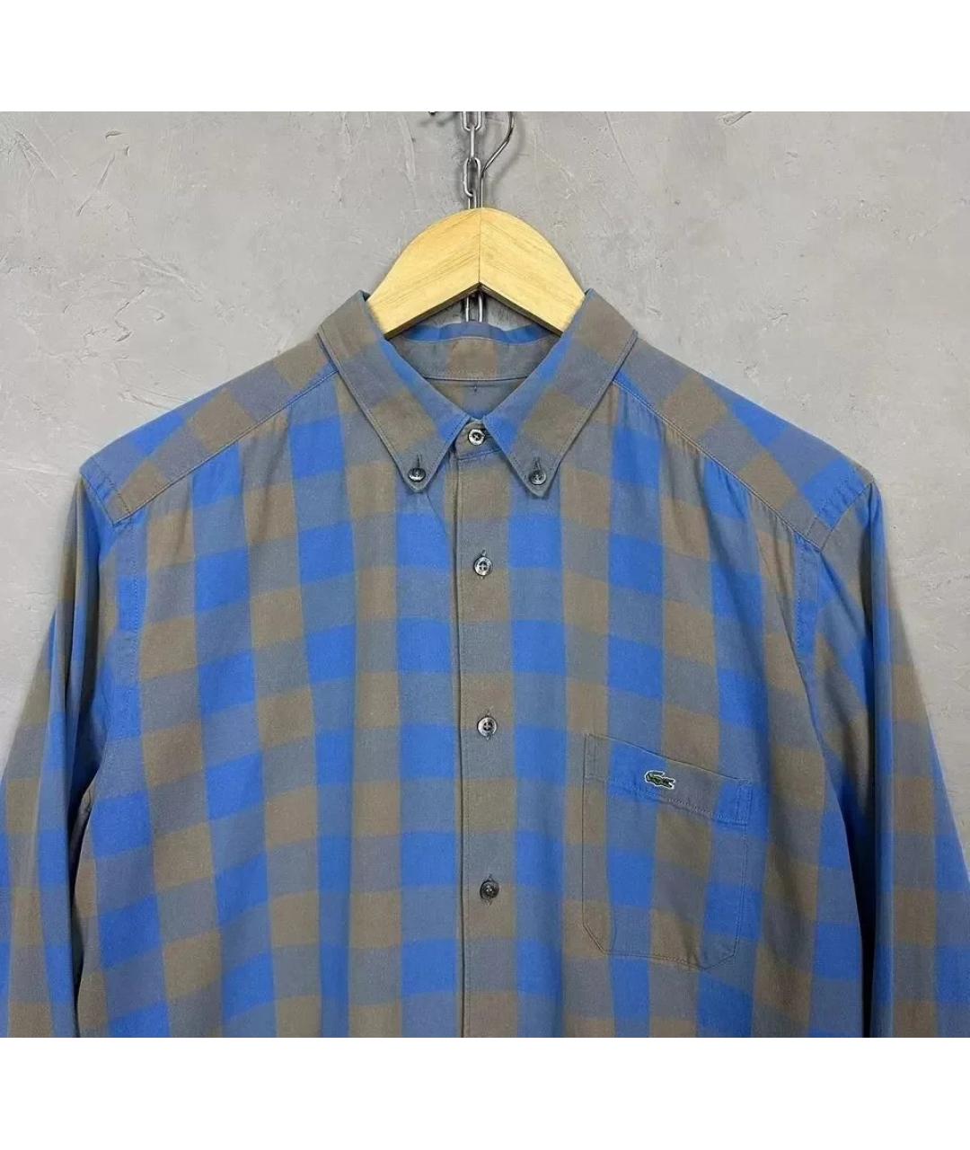 LACOSTE Синяя хлопковая кэжуал рубашка, фото 5