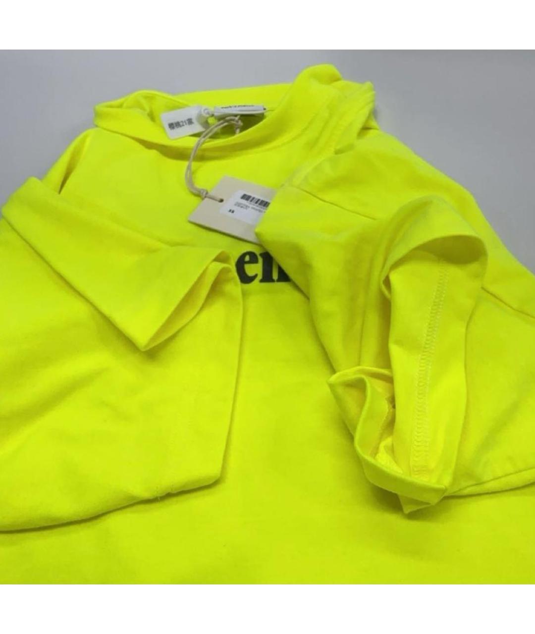 VETEMENTS Желтая хлопковая футболка, фото 5