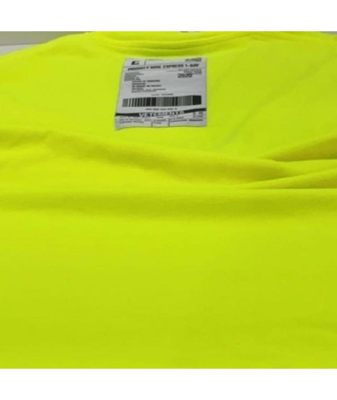 VETEMENTS Желтая хлопковая футболка, фото 8