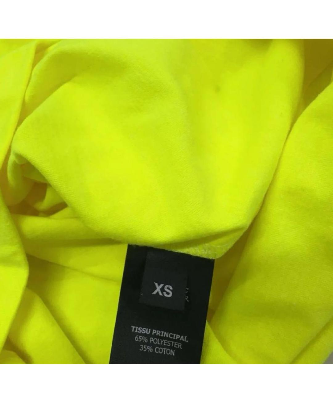 VETEMENTS Желтая хлопковая футболка, фото 3