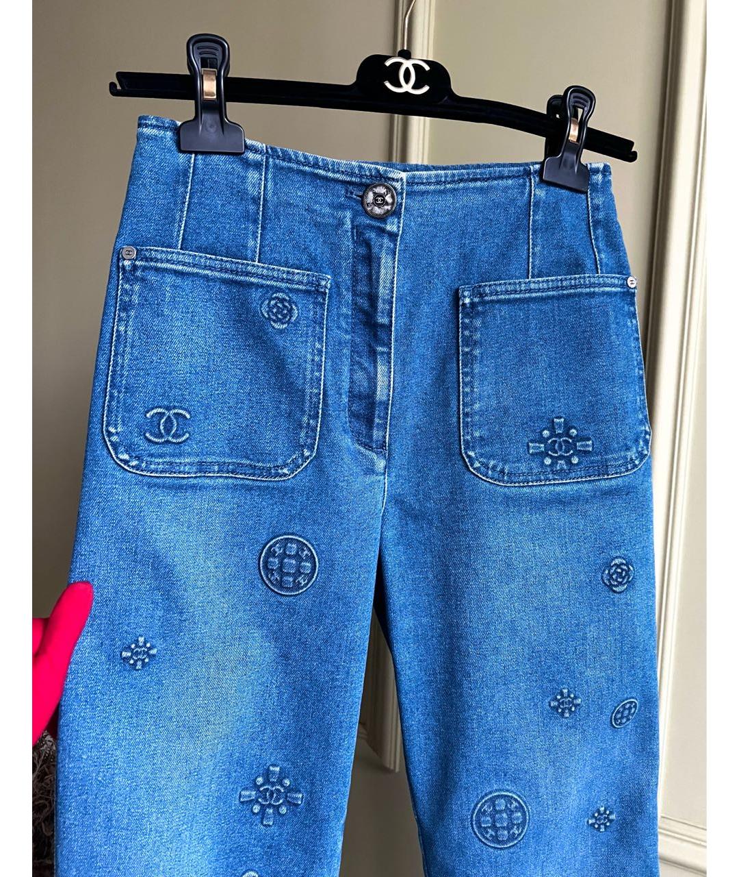CHANEL Хлопко-эластановые прямые джинсы, фото 2